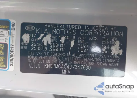 2018 Kia Sportage Lx from USA, damaged, VIN KNDPMCAC4J7347630